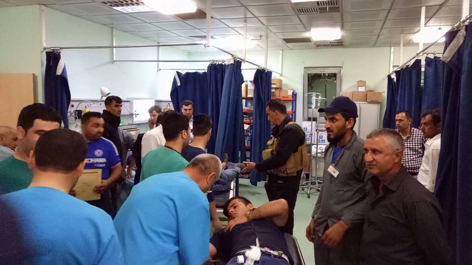 Nine people injured in Erbil following the El Clasico match, Kurdistan Region, April 24, 2017. (Photo: Social Media)